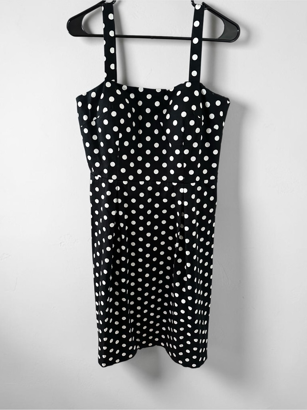 Vintage Karin Steven’s Black Polka Dot Dress with Smocked Waistband